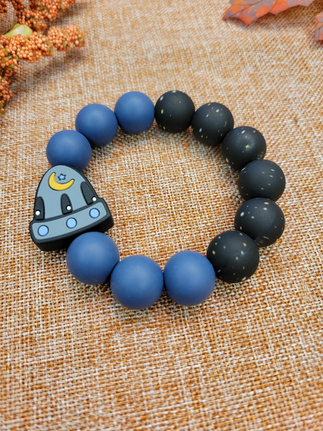 Galactic Spaceship Teething Ring, Silicone
