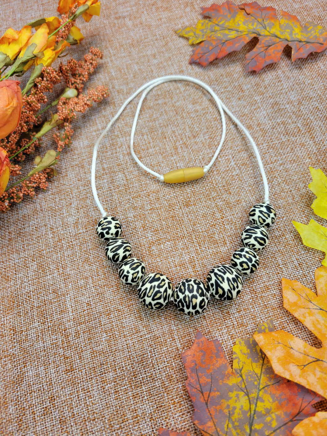 Leopard Print Nursing/Teething Necklace, Silicone