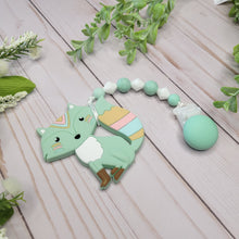 Load image into Gallery viewer, Mint Fox Pacifier Clip with Teether, Silicone, Boho
