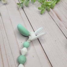 Load image into Gallery viewer, Mint Fox Pacifier Clip with Teether, Silicone, Boho
