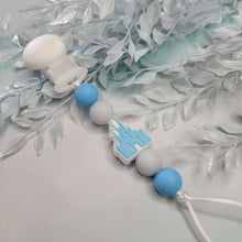 Load image into Gallery viewer, Blue Castle Pacifier Clip, Silicone
