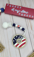 Load image into Gallery viewer, American Donut Pacifier Clip with Teether
