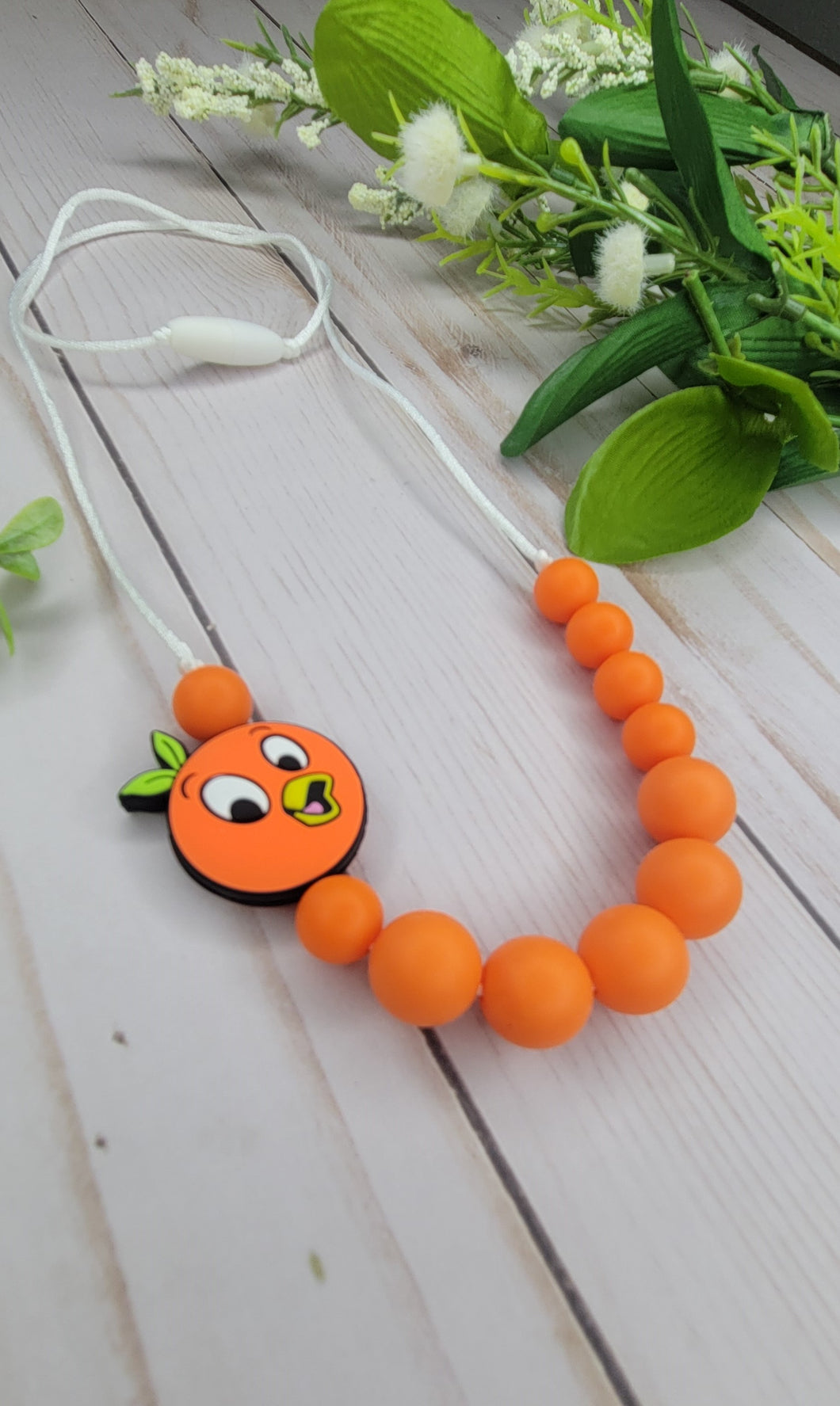 Orange Bird Teething Necklace