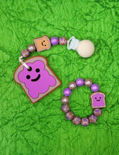 Load image into Gallery viewer, PB &amp; J Pacifier Clip with Teether
