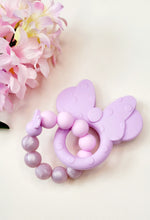Load image into Gallery viewer, Lavender &amp; Pearl Mouse Teething Ring
