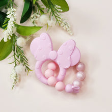 Load image into Gallery viewer, Baby Pink &amp; Pearl Mouse Teething Ring
