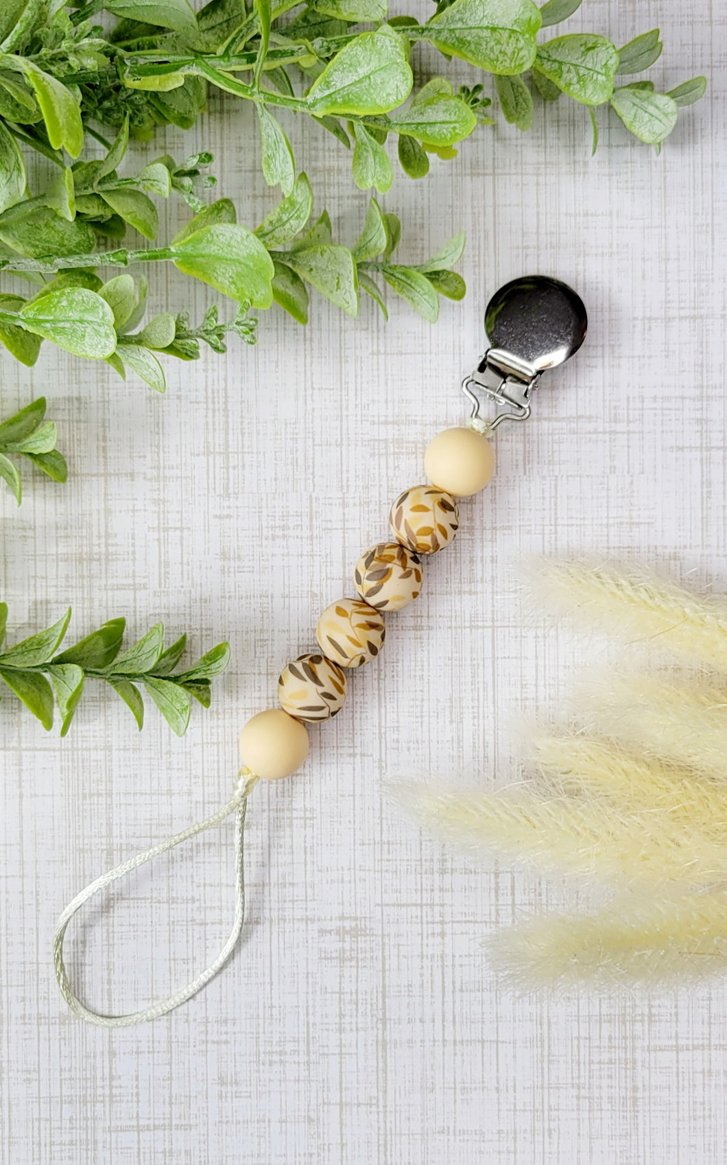 Fall Leaves Pacifier Clip, Silicone