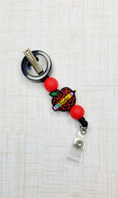 Load image into Gallery viewer, Teacher Cheetah Apple Badge Reel
