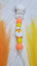 Load image into Gallery viewer, Candy Corn Gnome Pacifier Clip, Glow in the Dark
