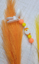 Load image into Gallery viewer, Candy Corn Gnome Pacifier Clip, Glow in the Dark
