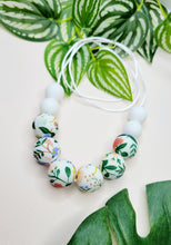 Load image into Gallery viewer, White Floral Nursing/Teething Necklace
