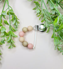 Load image into Gallery viewer, Soft Pink &amp; Beechwood Pacifier Clip
