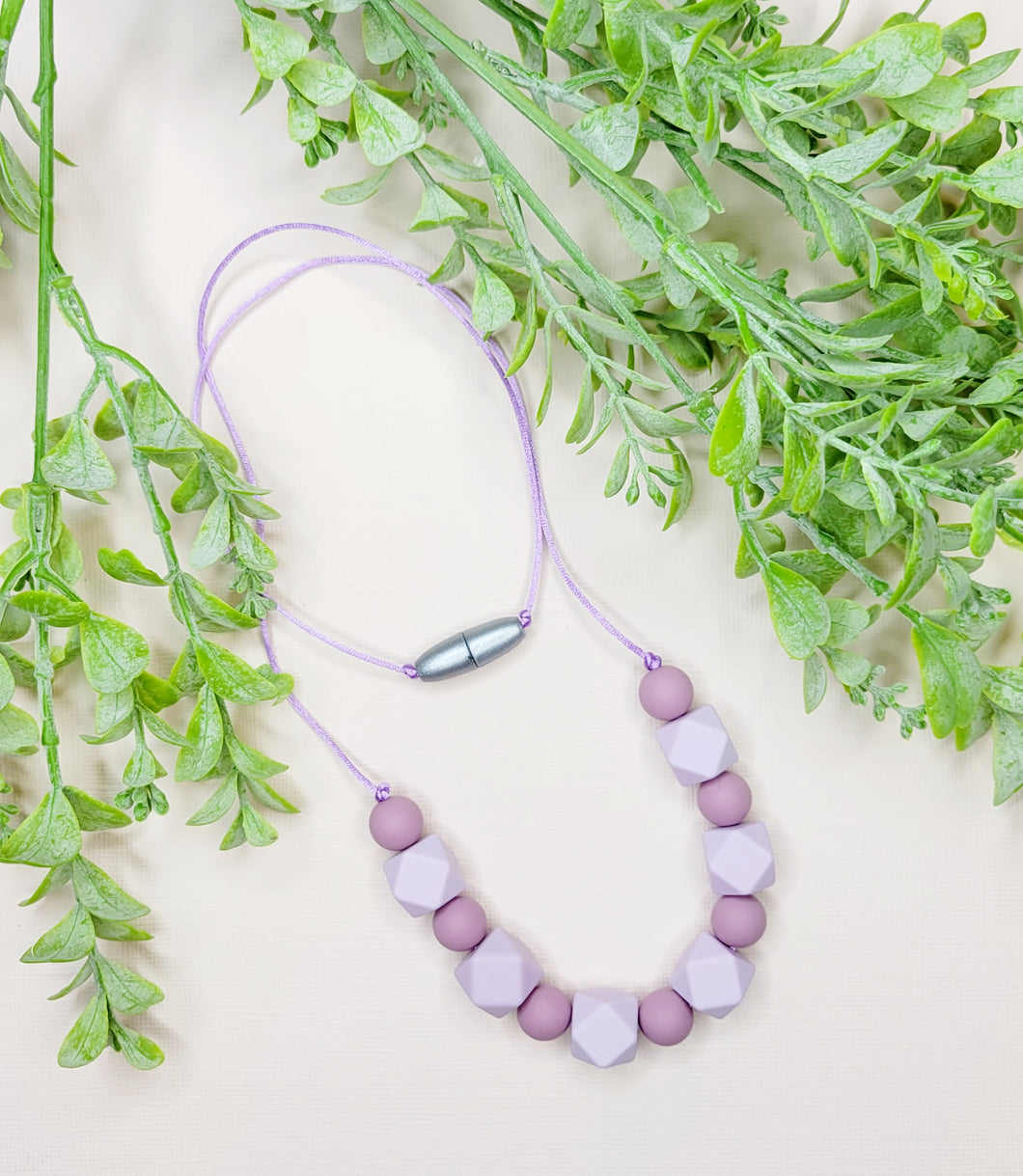 Purple Hexagon Teething/Nursing Necklace