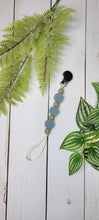 Load image into Gallery viewer, Dusty Blue Floral Embossed Pacifier Clip, Silicone
