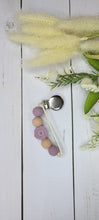 Load image into Gallery viewer, Dusty Lavender Floral Pacifier Clip, Silicone
