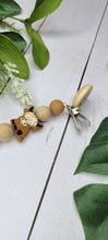 Load image into Gallery viewer, Highland Cow Beechwood Pacifier Clip, Silicone
