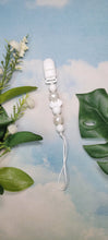 Load image into Gallery viewer, White Pearl Minnie Mouse Pacifier Clip, SIlicone
