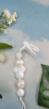 Load image into Gallery viewer, White Pearl Minnie Mouse Pacifier Clip, SIlicone
