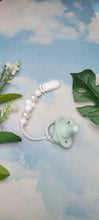 Load image into Gallery viewer, White Pearl Minnie Mouse Pacifier Clip, SIlicone
