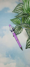 Load image into Gallery viewer, Glitter Purple RN Pen, Silicone Beads
