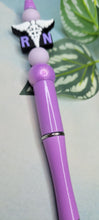 Load image into Gallery viewer, Glitter Purple RN Pen, Silicone Beads
