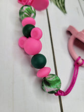 Load image into Gallery viewer, Hot Pink &amp; Leaf Mouse Pacifier Clip
