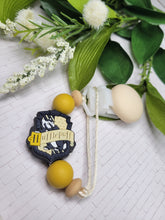 Load image into Gallery viewer, Gold &amp; Navy Wizard House Pacifier Clip
