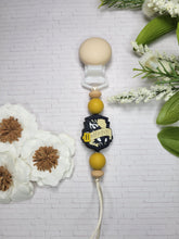 Load image into Gallery viewer, Gold &amp; Navy Wizard House Pacifier Clip
