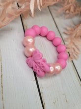 Load image into Gallery viewer, Pink Ballet Pacifier Clip with Teether Ring
