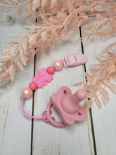 Load image into Gallery viewer, Pink Ballet Pacifier Clip with Teether Ring
