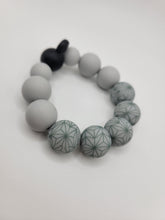 Load image into Gallery viewer, Grey Geo Mouse Teething Ring
