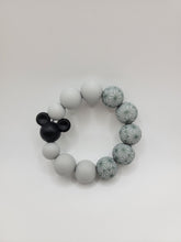 Load image into Gallery viewer, Grey Geo Mouse Teething Ring
