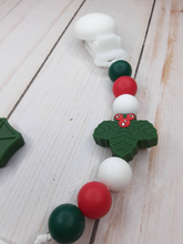 Load image into Gallery viewer, Holly Berry Christmas Pacifier Clip with Teether, Silicone
