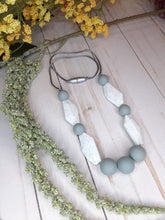 Load image into Gallery viewer, Speckled, Grey Geometric Teething Necklace, Silicone
