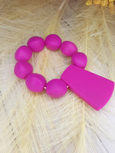 Load image into Gallery viewer, Pink Trapezoid Silicone Teether Ring
