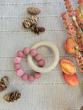 Load image into Gallery viewer, Dusty Rose and Beechwood Teether, Silicone
