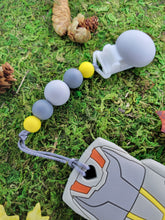 Load image into Gallery viewer, Grey Race Car Pacifier Clip with Teether, Silicone
