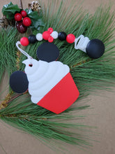 Load image into Gallery viewer, Mickey&#39;s Cupcake Pacifier Clip with Teether, Silicone, Disney
